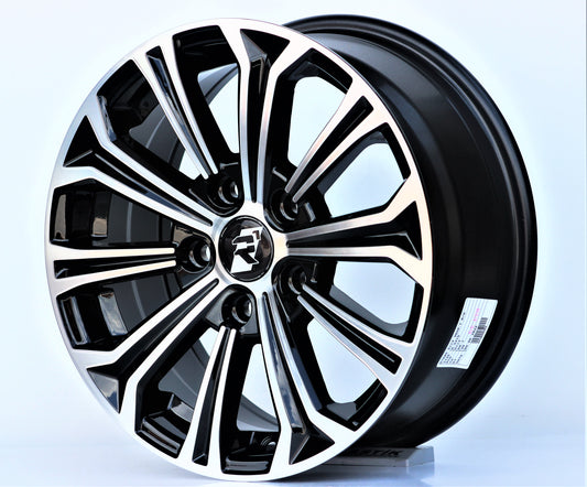 R1 Wheels 15 inç 5*114.3 ET39 Parlak Siyah Jant Takımı (J-186) - KolayOto