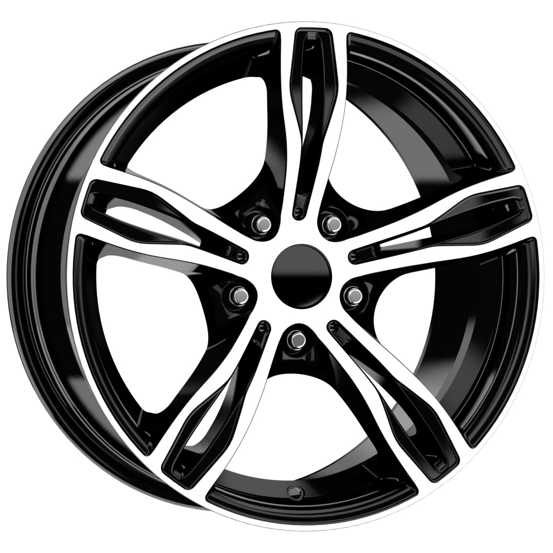 R1 Wheels 17 inç 5*120 ET34 Parlak Siyah Jant Takımı (2527) - KolayOto