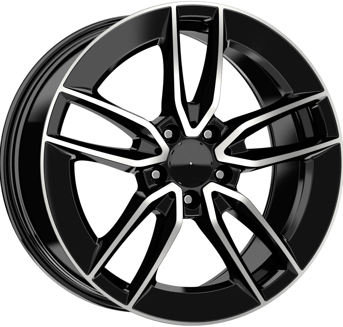 R1 Wheels 18 inç 5*112 ET43 Parlak Siyah Jant Takımı (J-1427) - KolayOto