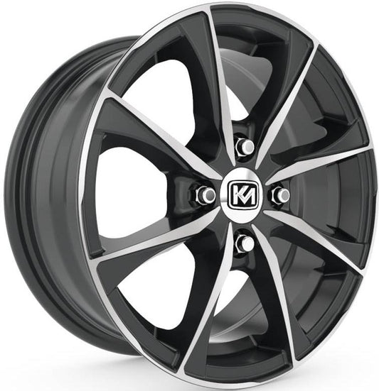 R1 Wheels 14 inç 4*100 ET35 Parlak Siyah Jant Takımı (J-3140) - KolayOto