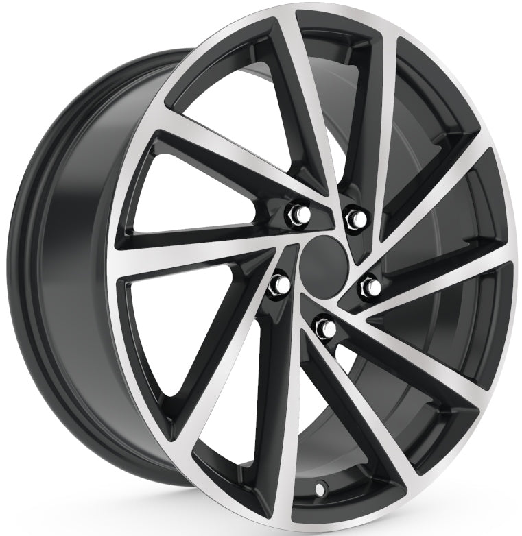 R1 Wheels 17 inç 5*112 ET40 Parlak Siyah Jant Takımı (J-869) - KolayOto