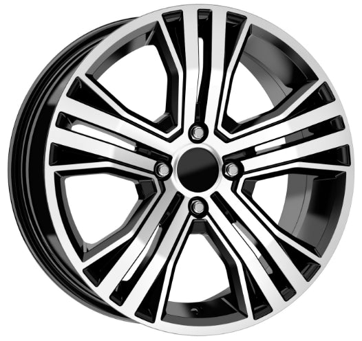 R1 Wheels 16 inç 5*114.3 ET40 Parlak Siyah Jant Takımı (J-2981) - KolayOto
