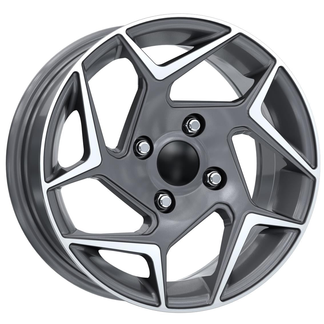 R1 Wheels 14 inç 4*108 ET35 Füme Jant Takımı (2284) - KolayOto