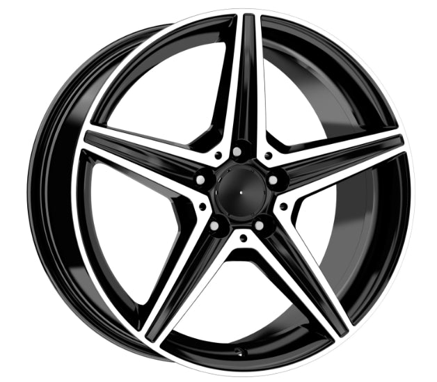 R1 Wheels 18 inç 5*112 ET43 Parlak Siyah Jant Takımı (J-3407) - KolayOto