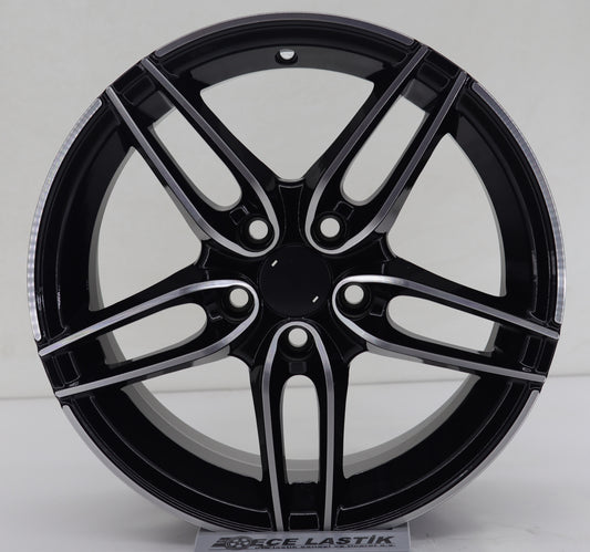 R1 Wheels 15 inç 5*98 ET35 Siyah Jant Takımı (J-1068) - KolayOto