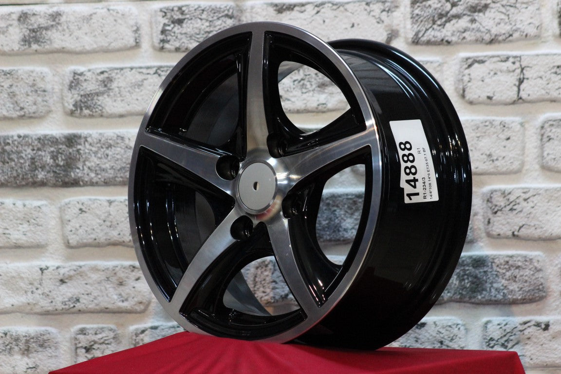 R1 Wheels 14 inç 4*100 ET35 Siyah Jant Takımı (J-1031) - KolayOto