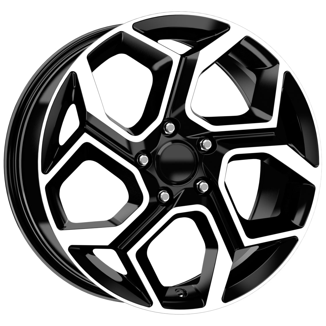 R1 Wheels 17 inç 5*108 ET40 Parlak Siyah Jant Takımı (J-2866) - KolayOto