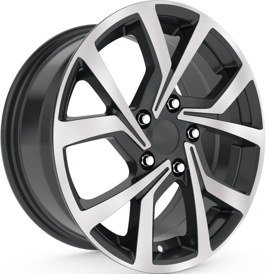 R1 Wheels 16 inç 5*100 ET35 Parlak Siyah Jant Takımı (J-1422) - KolayOto