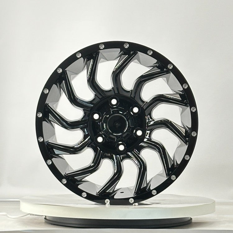 R1 Wheels 17 inç 6*139.7 ET0 Parlak Siyah Jant Takımı (2315) - KolayOto