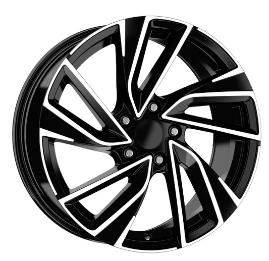 R1 Wheels 16 inç 5*100 ET35 Parlak Siyah Jant Takımı (J-3179) - KolayOto