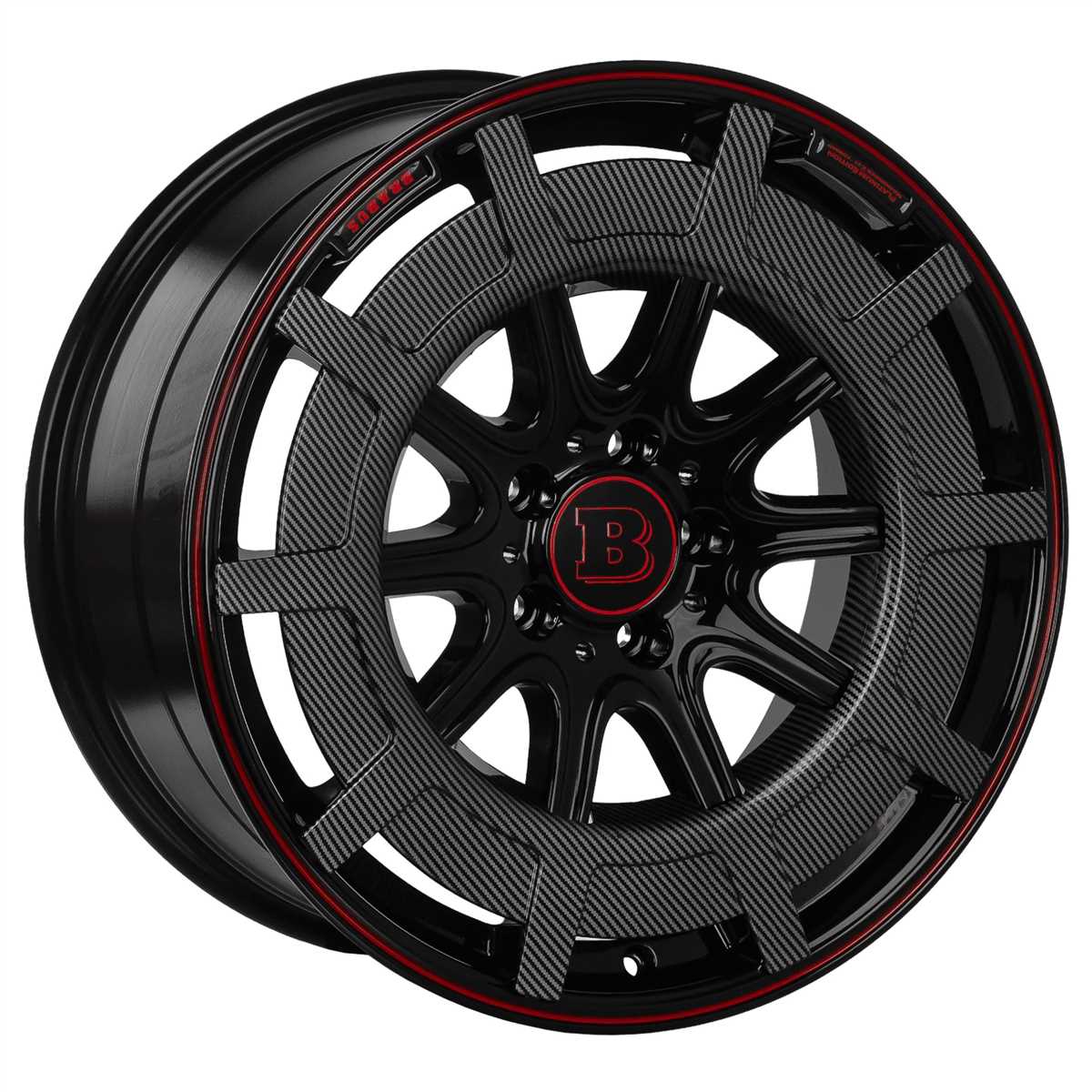 R1 Wheels 19 inç 5*112 ET38 Siyah-Kırmızı Jant Takımı (J-3425) - KolayOto