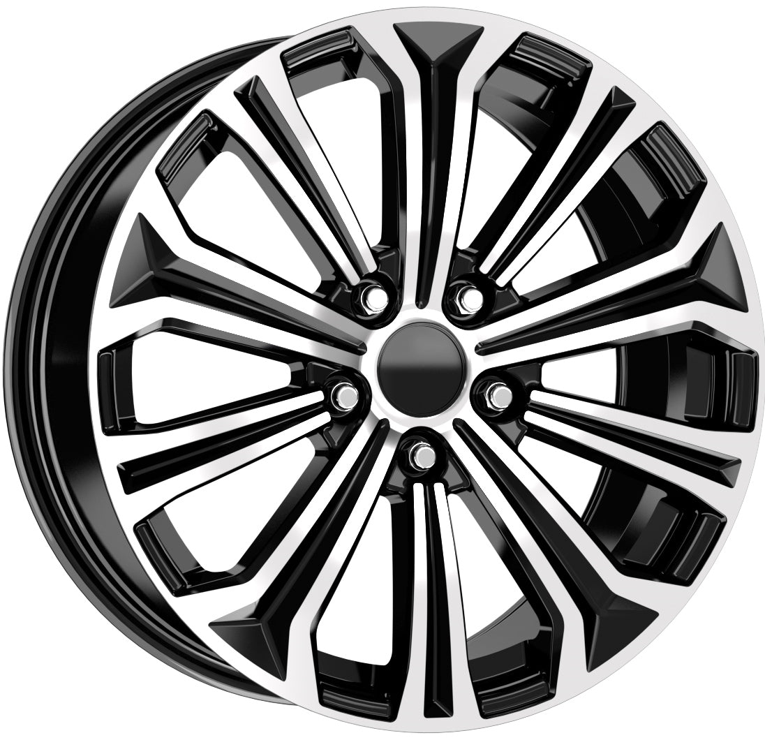 R1 Wheels 17 inç 5*114 ET45 Parlak Siyah Jant Takımı (J-3079) - KolayOto