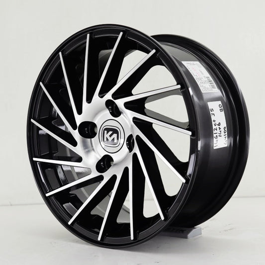 R1 Wheels 14 inç 4*100 ET35 Parlak Siyah Jant Takımı (J-1439) - KolayOto