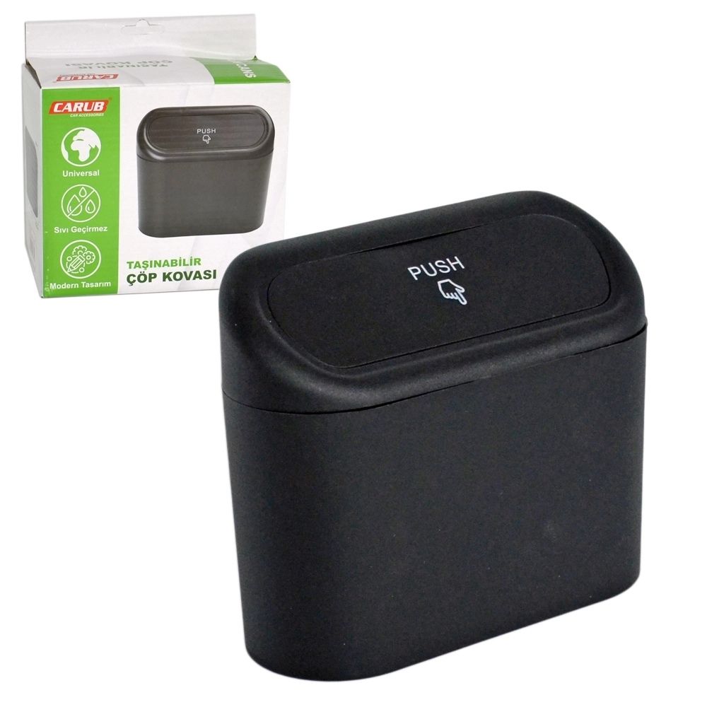 Carub Taşınabilir Portatif Çok Fonksiyonlu 15.5x6.5x14cm Çöp Kovası
