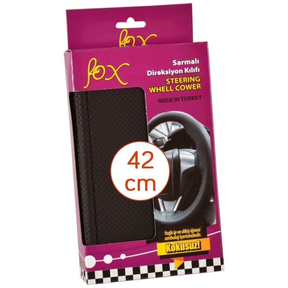 Fox Dikmeli Noktalı Siyah (Minibüs-Ticari) 42cm Direksiyon Kılıfı