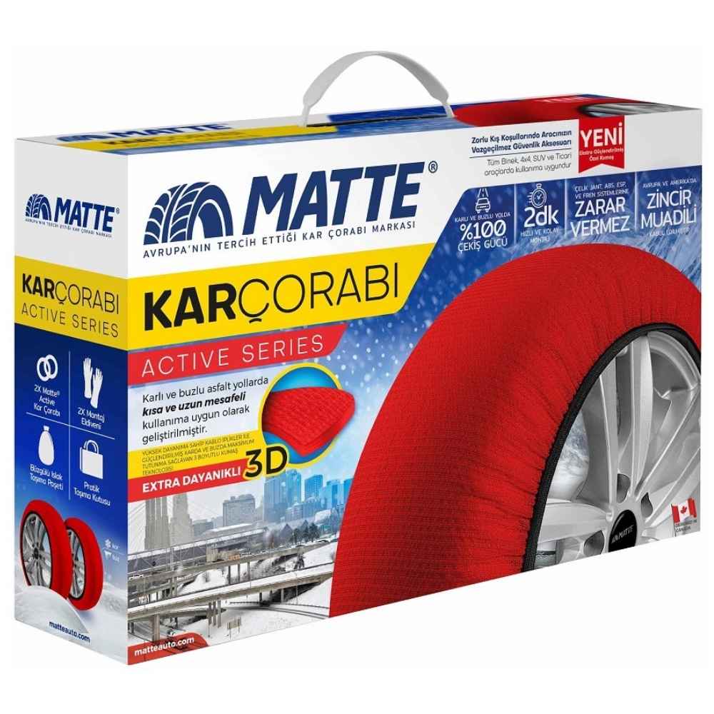 Matte Kar Çorabı Active Series Kırmızı XX-Large