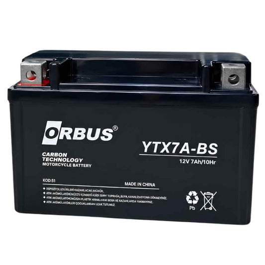 Orbus 12V 7 Ah Alçak Tip Motosiklet Aküsü