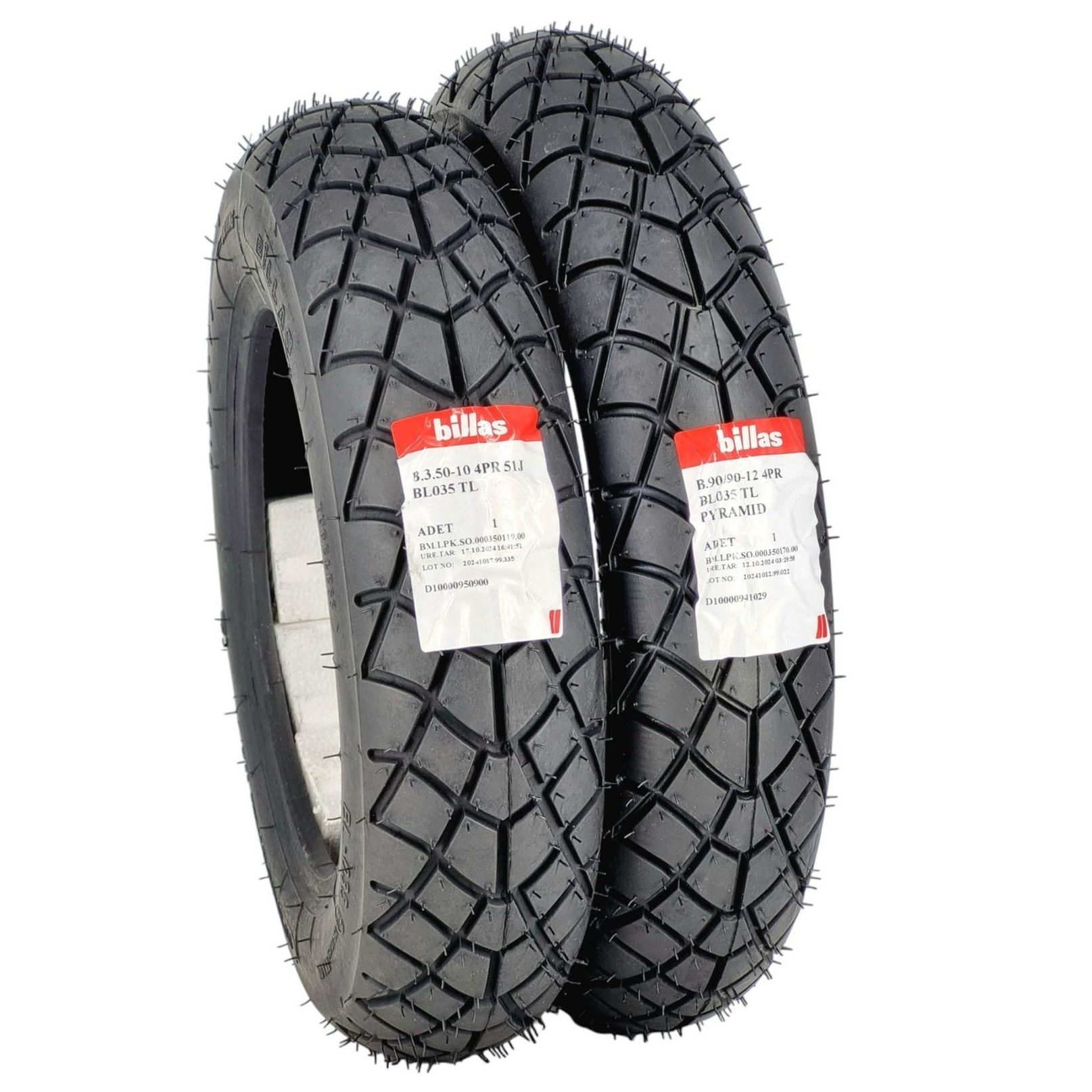 Billas BL 035 2.50-17 ve 2.75-17 4PR TL Motosiklet Takım Lastiği