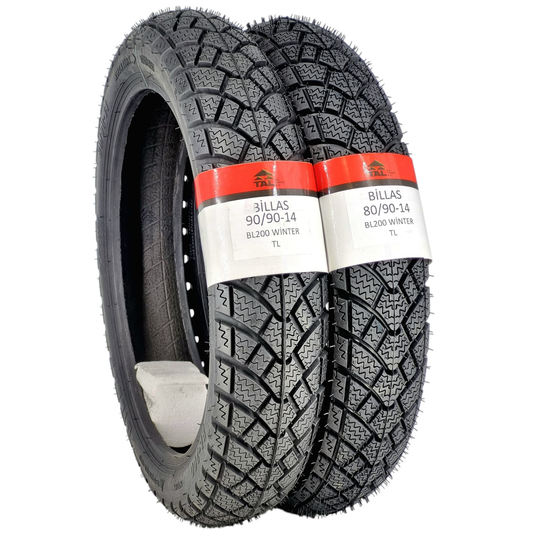 Billas BL 200 80/90-14 ve 90/90-14 4PR Motosiklet Ön-Arka Takım Lastiği - KolayOto