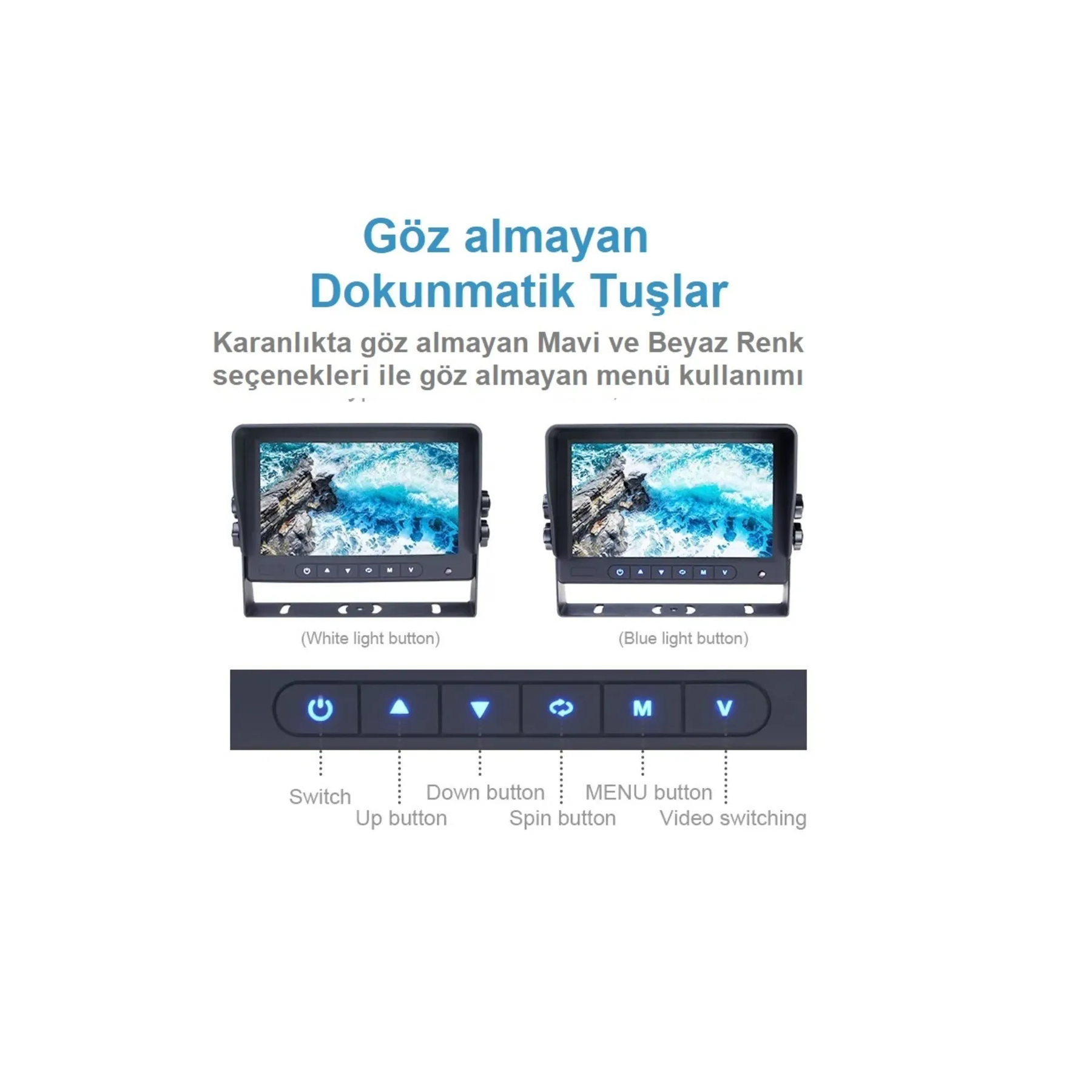 Betoptek 7inch LCD Ekranlı Su Geçirmez 3CH Ağır Vasıta Kamera - KolayOto