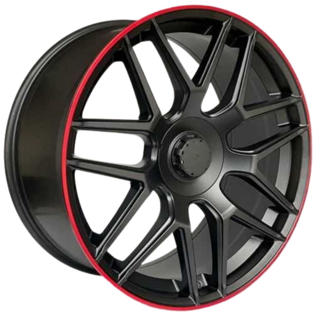 DY 22 inç 6*114.3 ET40 Siyah-Kırmızı Jant Takımı (J-5194)