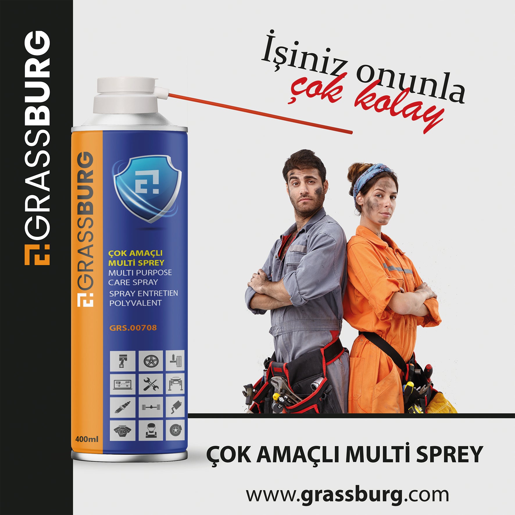 GrassBurg Çok Amaçlı Multi Sprey (400 Ml) - 00708 - KolayOto