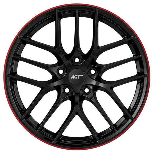 AGT Wheels 18 inç 5*112 ET35 Siyah-Kırmızı Jant Takımı (J-6194)