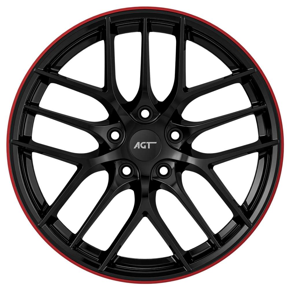 AGT Wheels 18 inç 5*112 ET35 Siyah-Kırmızı Jant Takımı (J-6194)