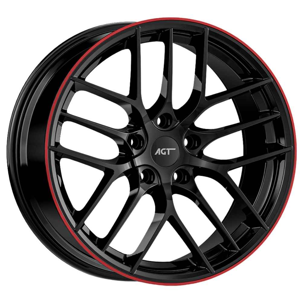 AGT Wheels 18 inç 5*112 ET35 Siyah/Kırmızı Jant Takımı (J-6961)