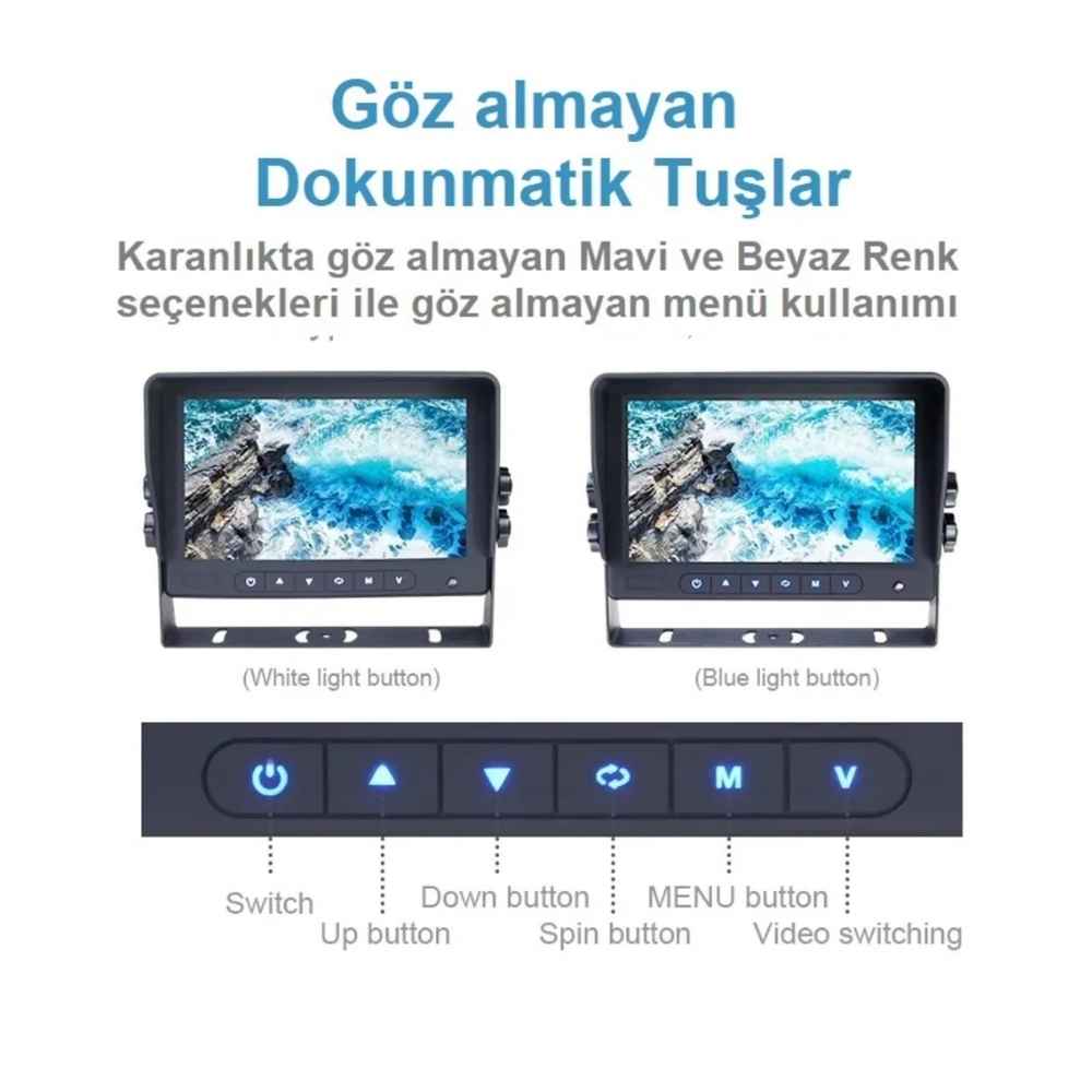 Betoptek 7inch LCD Ekranlı Su Geçirmez 3CH Ağır Vasıta Kamera Fiyatları