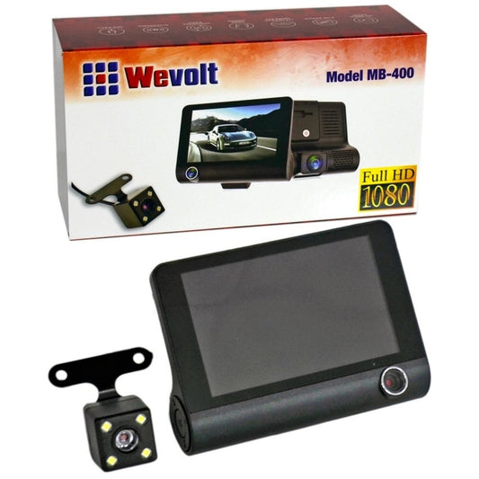 NYF MB-400 Wevolt DVR 4 inç Ekranlı Üç Kameralı (32 GB Destekli) Araç İçi Kayıt Cihazı