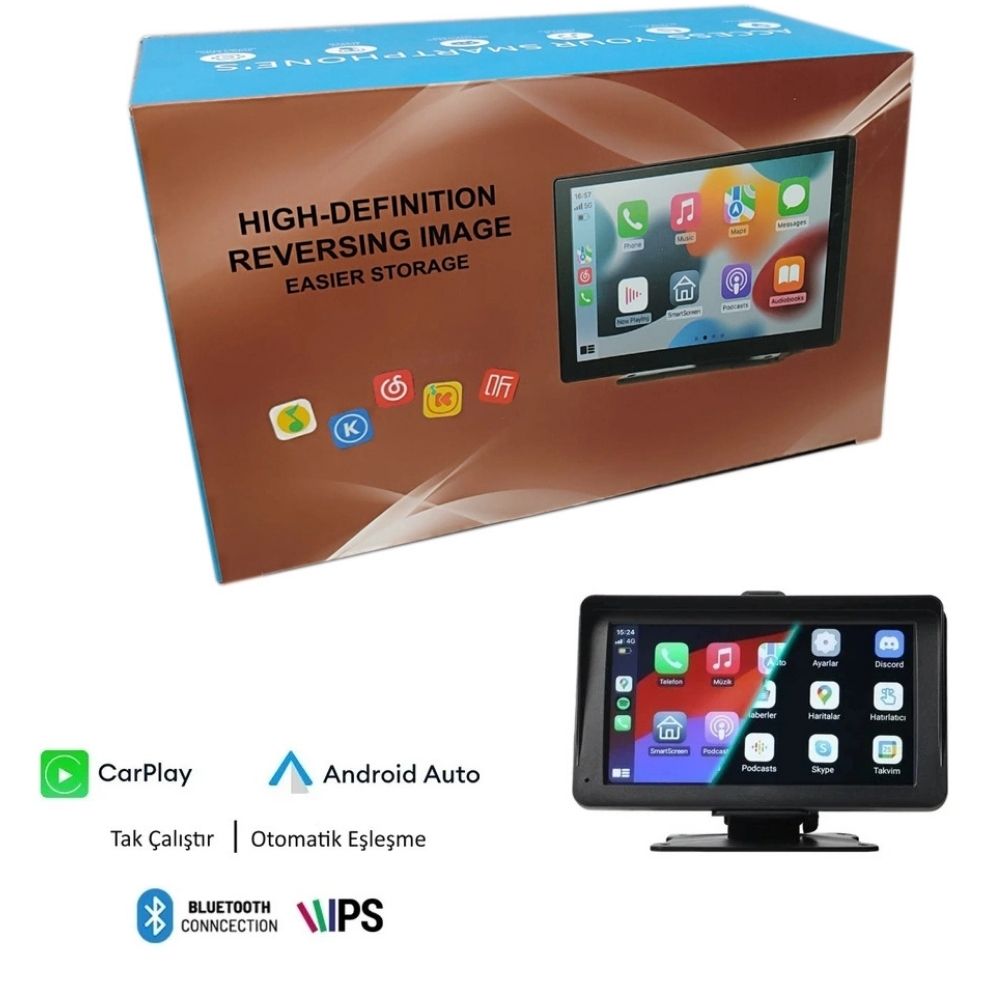 NYF MB-260 Wevolt DVR 7 inç 4K Carplay ve Android Çift Kameralı (256 GB Destekli) Araç İçi Kayıt Cihazı