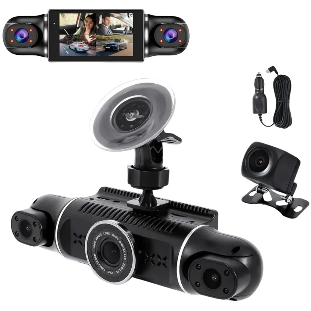 NYF MB-5900 Wevolt DVR 3 inç HD 1080P GPS+Wifi Dört Kameralı (128 GB Destekli) Araç İçi Kayıt Cihazı