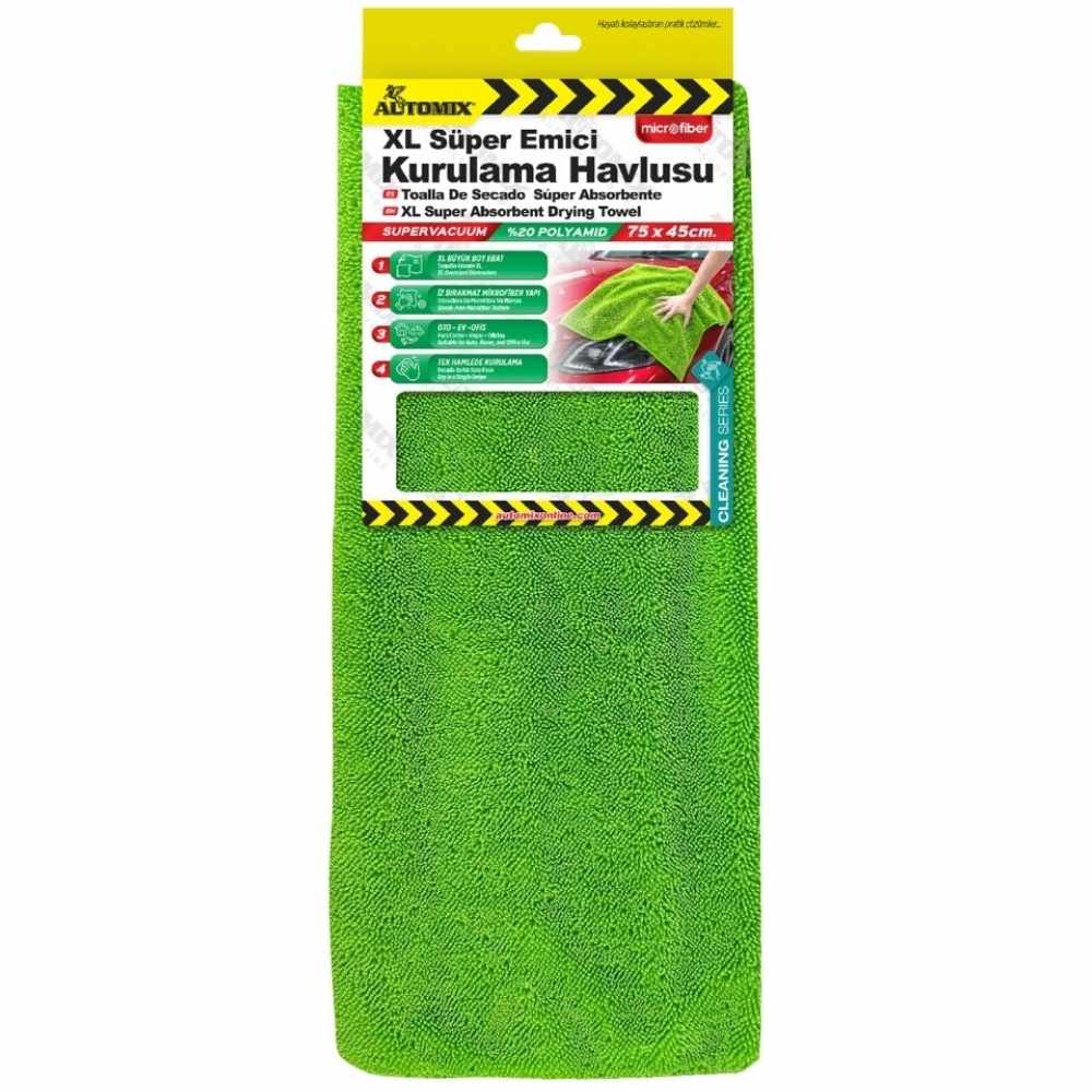 Automix Kurulama Havlusu XL Süper Emici Mikrofiber 75x45cm