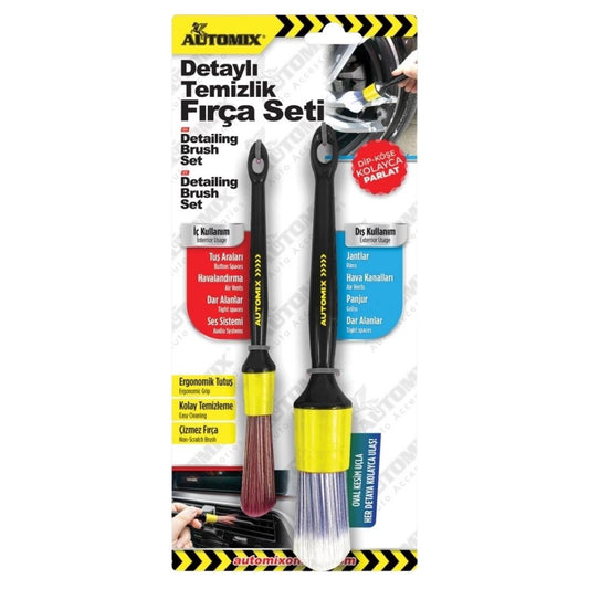 Automix Detay Temizlik Fırça Seti 2'li