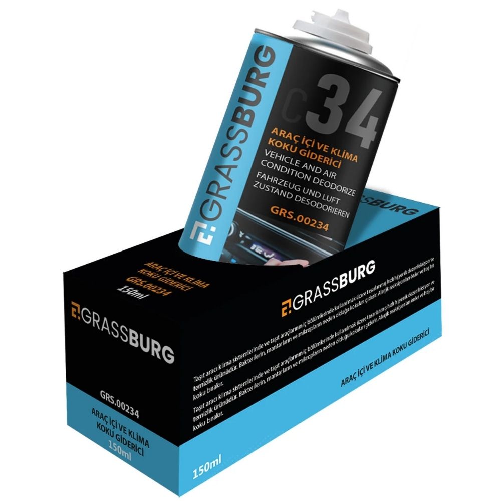 GrassBurg Araç İçi Ve Klima Koku Giderici -  Aqua Fres Spreyi (150 Ml) - 00235 Modelleri