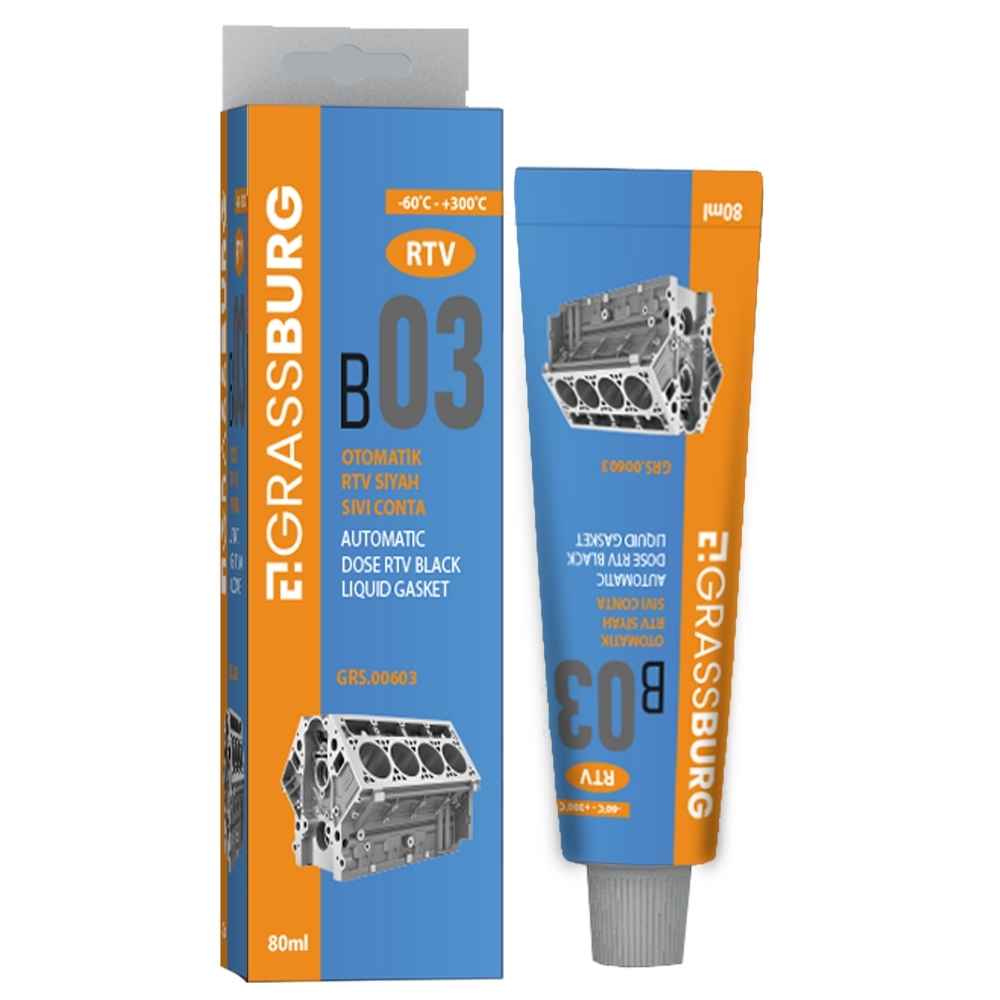 GrassBurg Rtv Siyah Sıvı Conta (80 Ml) - 00604