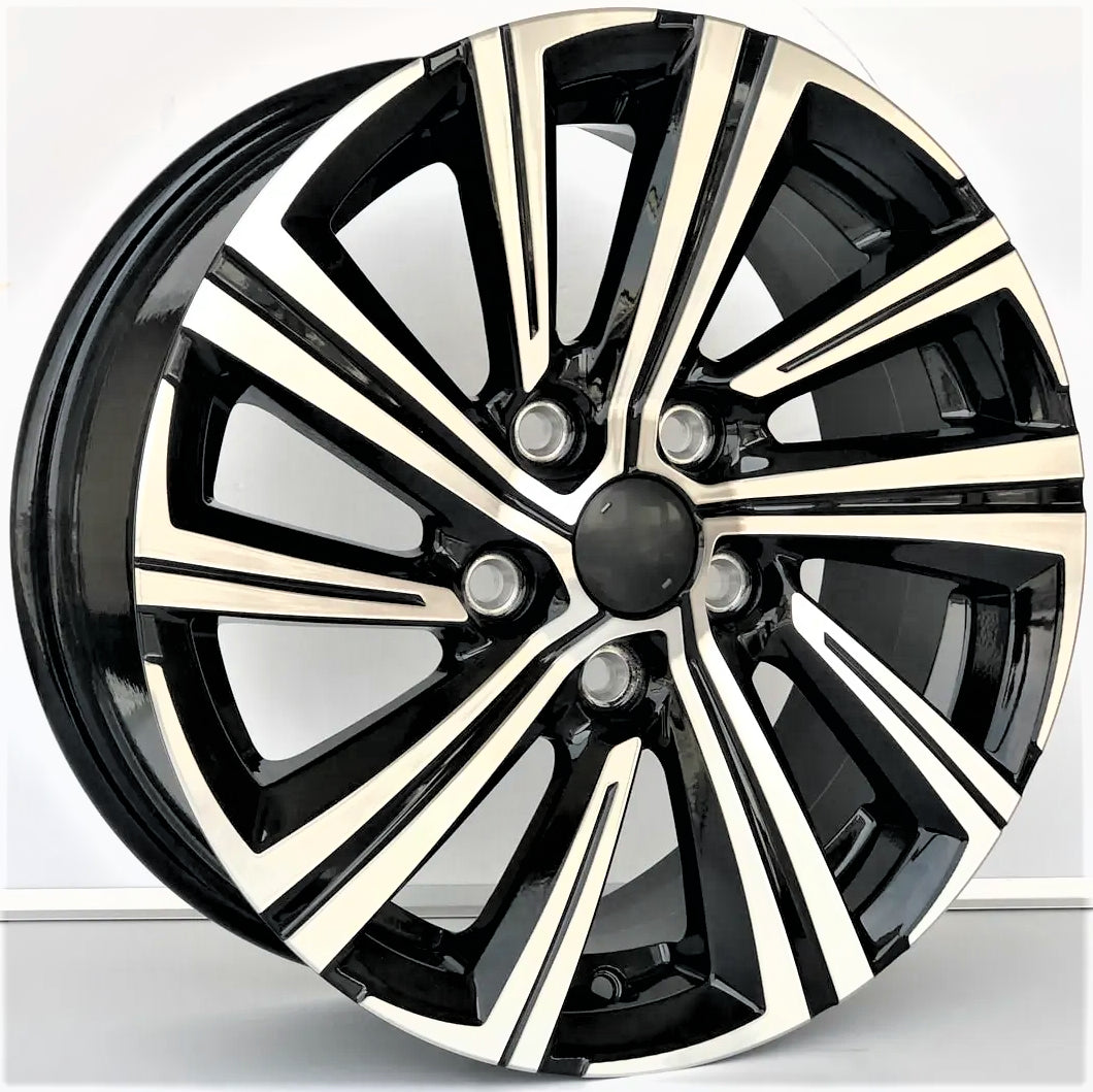 R1 Wheels 16 inç 5*114.3 ET40 Parlak Siyah Jant Takımı (J-2039) - KolayOto