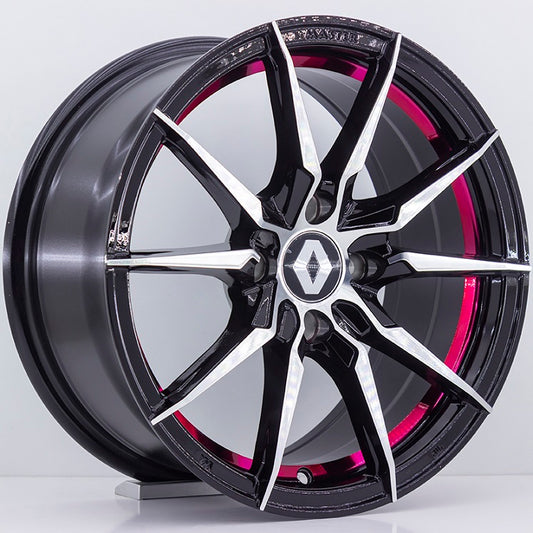 R1 Wheels 15 inç 4*100 ET38 Siyah-Kırmızı Jant Takımı (2576) - KolayOto