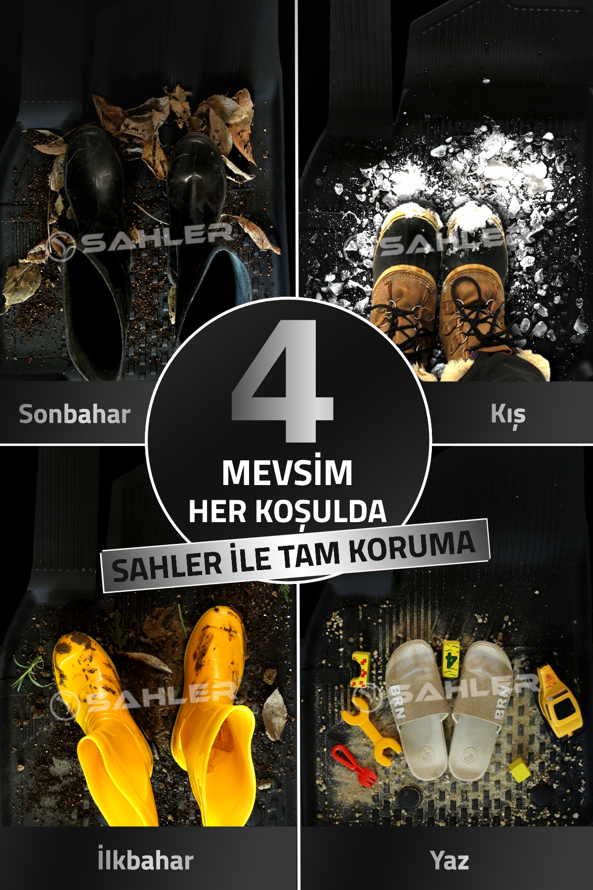 Sahler Audi A6 2011-2018 Uyumlu 4.5D Havuzlu Siyah Oto Paspas Takımı - KolayOto