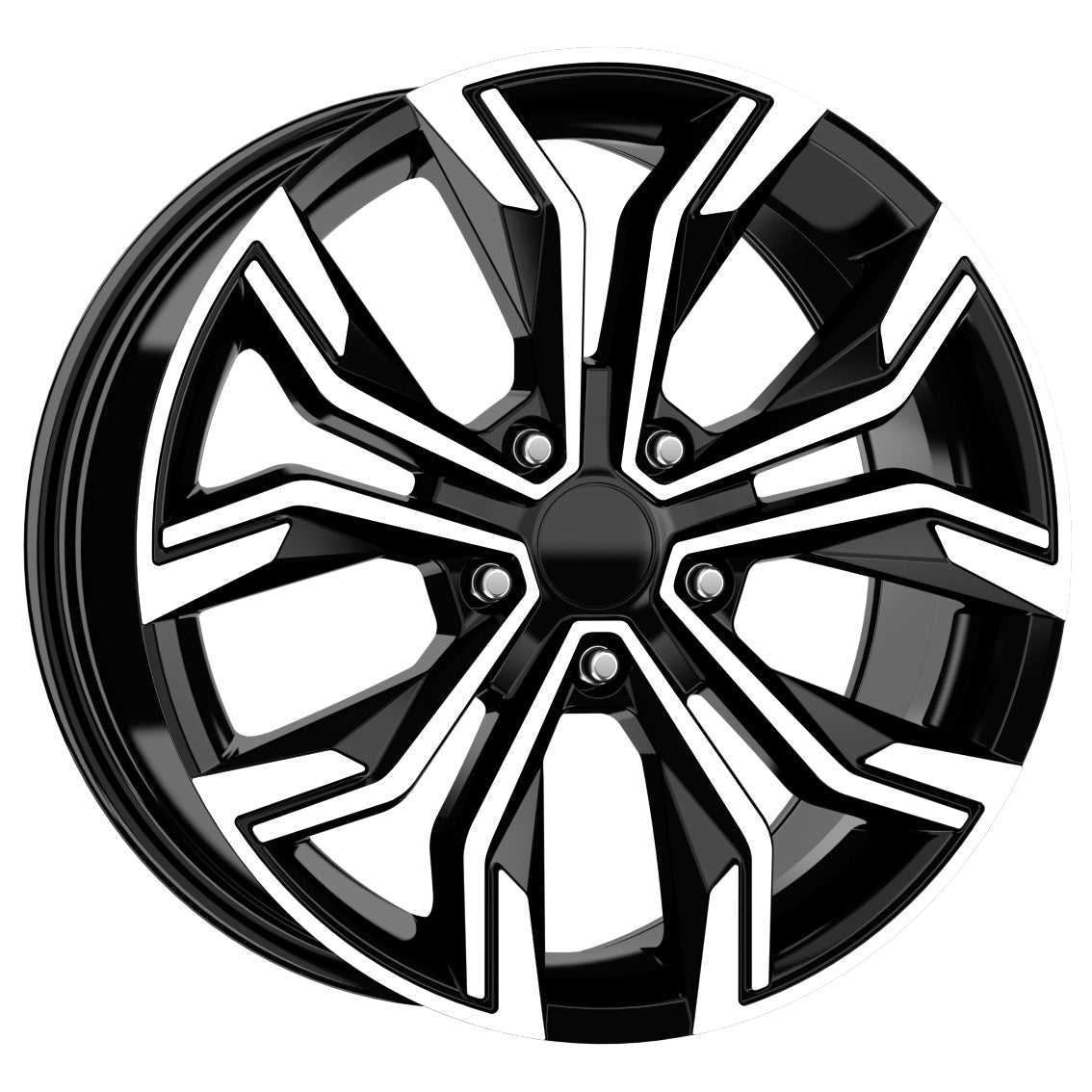 R1 Wheels 16 inç 5*114.3 ET40 Parlak Siyah Jant Takımı (J-2262) - KolayOto