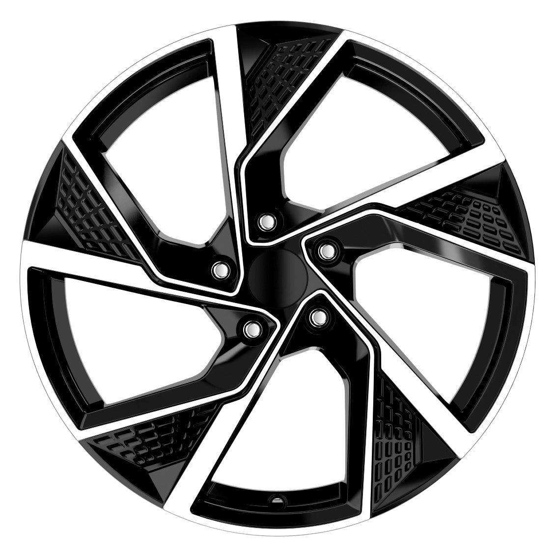 R1 Wheels 19 inç 5*112 ET35 Parlak Siyah Jant Takımı (J-386) - KolayOto