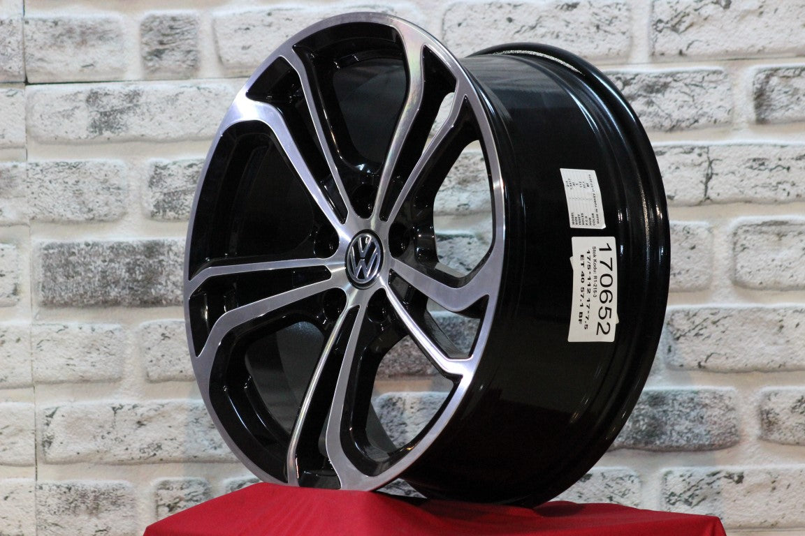 R1 Wheels 17 inç 5*112 ET40 Siyah Jant Takımı (J-1338) - KolayOto