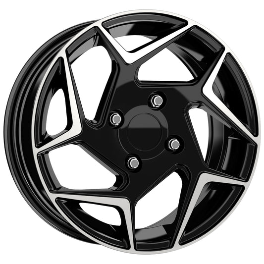 R1 Wheels 14 inç 4*100 ET35 Parlak Siyah Jant Takımı (J-336) - KolayOto