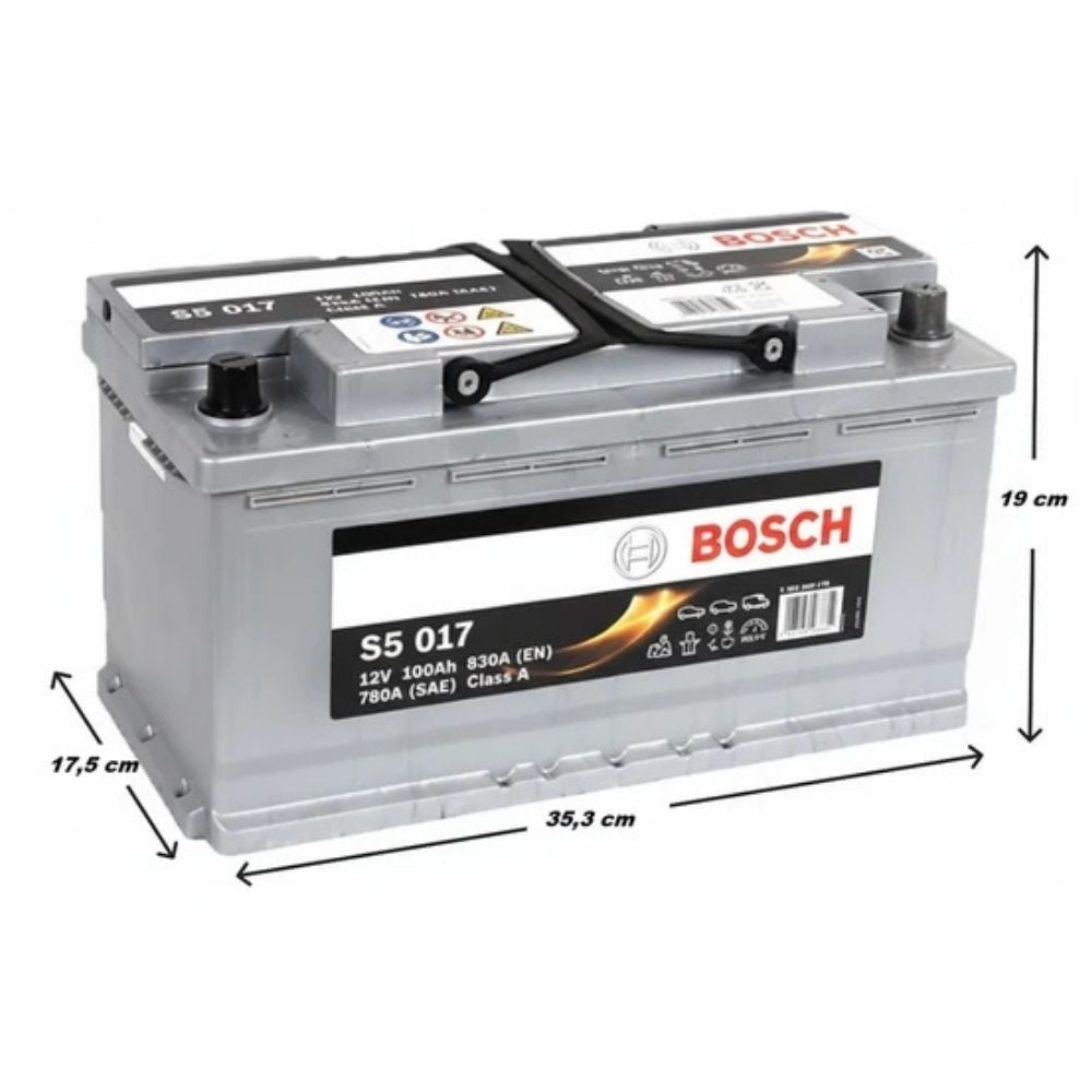Bosch S5 017 12V 100 Ah 830A (EN) Akü Modelleri