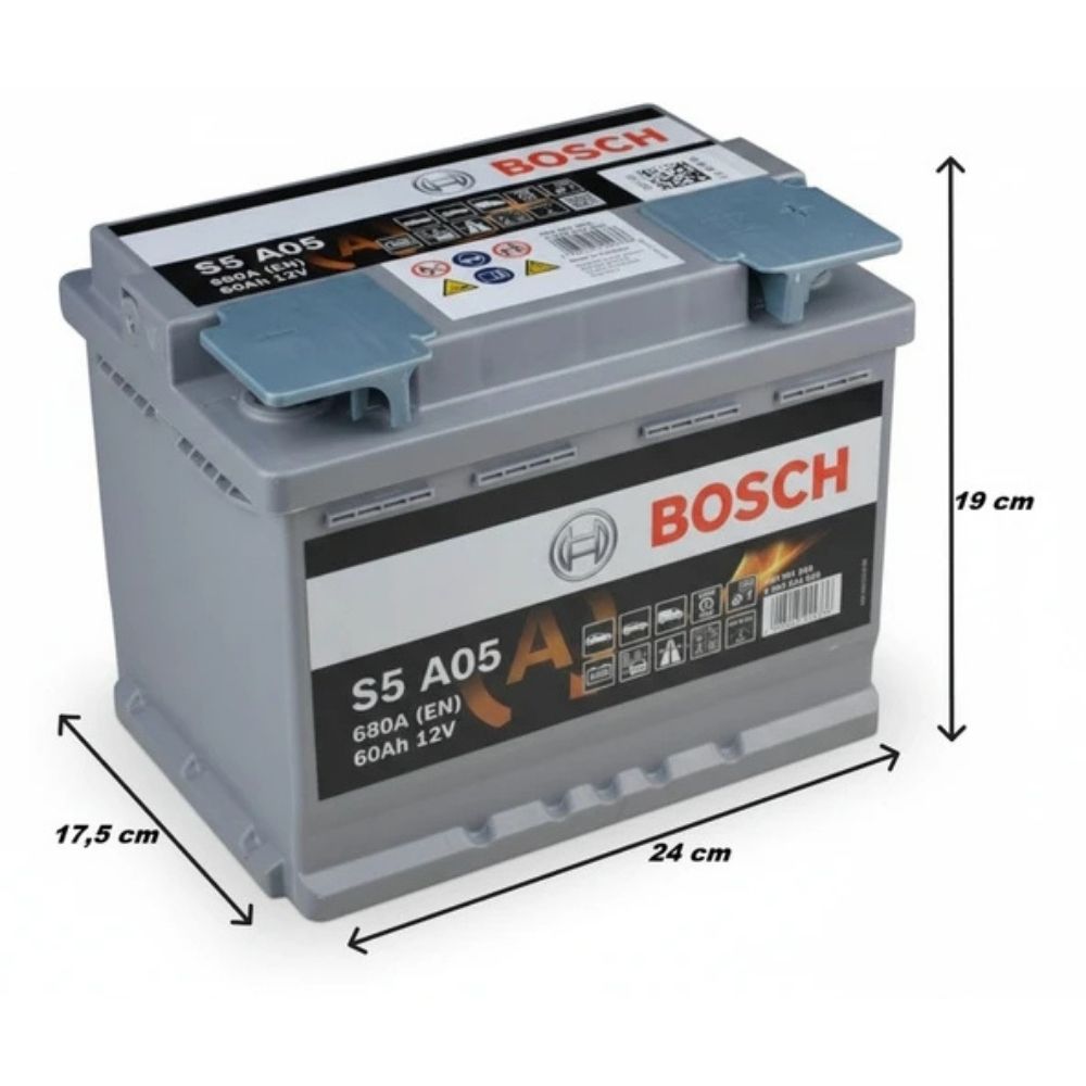 Bosch S5 A05 AGM Start-Stop 12V 60 Ah 680CCA Akü Modelleri