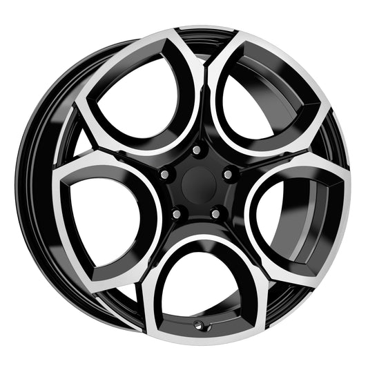 R1 Wheels 18 inç 5*100 ET40 Parlak Siyah Jant Takımı (J-3749) - KolayOto