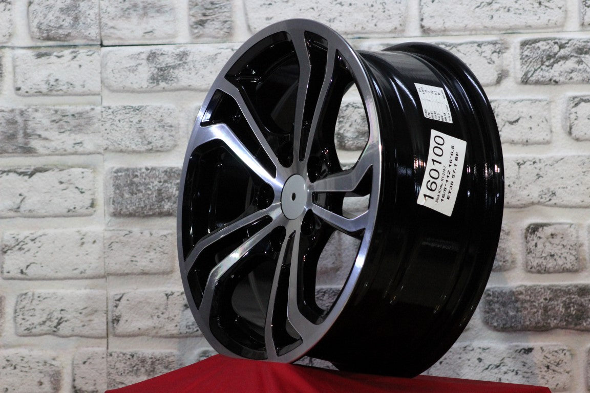 R1 Wheels 16 inç 5*112 ET35 Siyah Jant Takımı (J-1283) - KolayOto