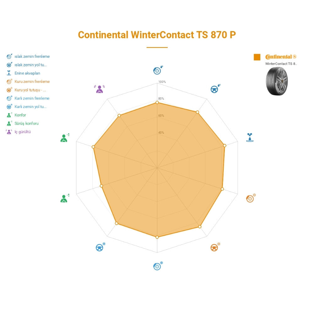 Continental WinterContact TS 870 P 215/65R16 98H FR Lastiğinin Farklı Sürüş Koşullarına Göre Genel Performans Profili