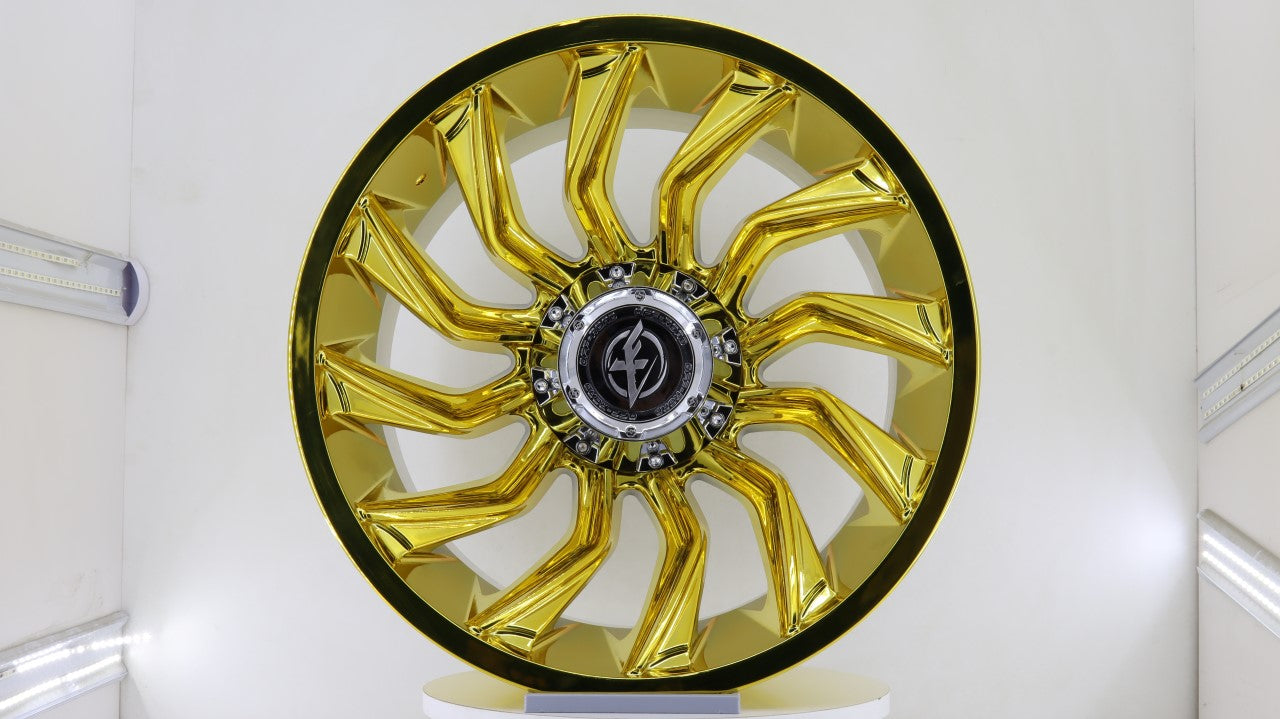 R1 Wheels 20 inç 6*139.7 ET44 Sarı Krom Jant Takımı (J-1250) - KolayOto